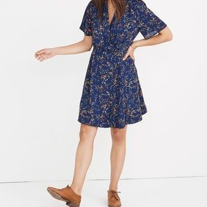 Madewell Amaranth Wrap Dress in Moonless Floral